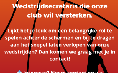 Vacature wedstrijdsecretaris